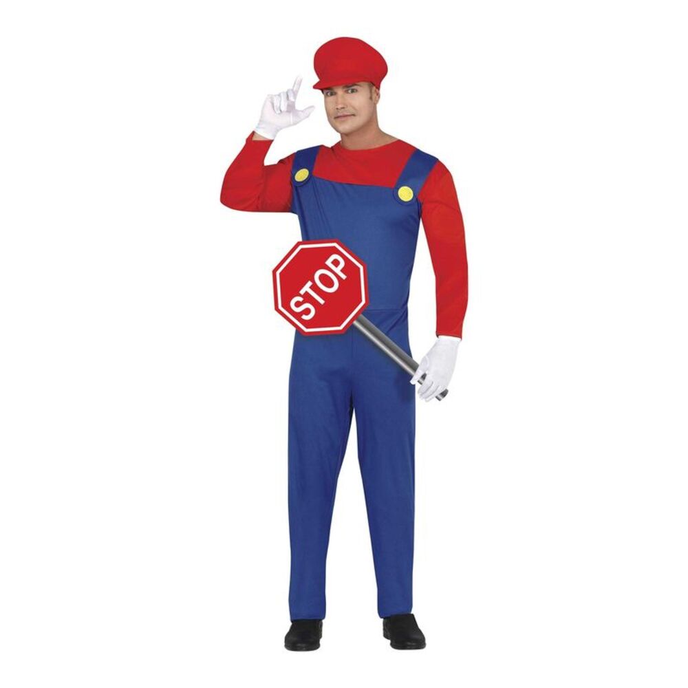 Fiestas Guirca Mens Train Driver Costume / Red/Blue